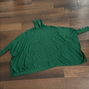 Alfani Green Turtleneck Poncho Sweater